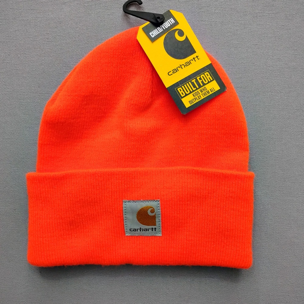 Carhartt Kids Youth Acrylic Watch Hat Beanie Brite Hunter Orange